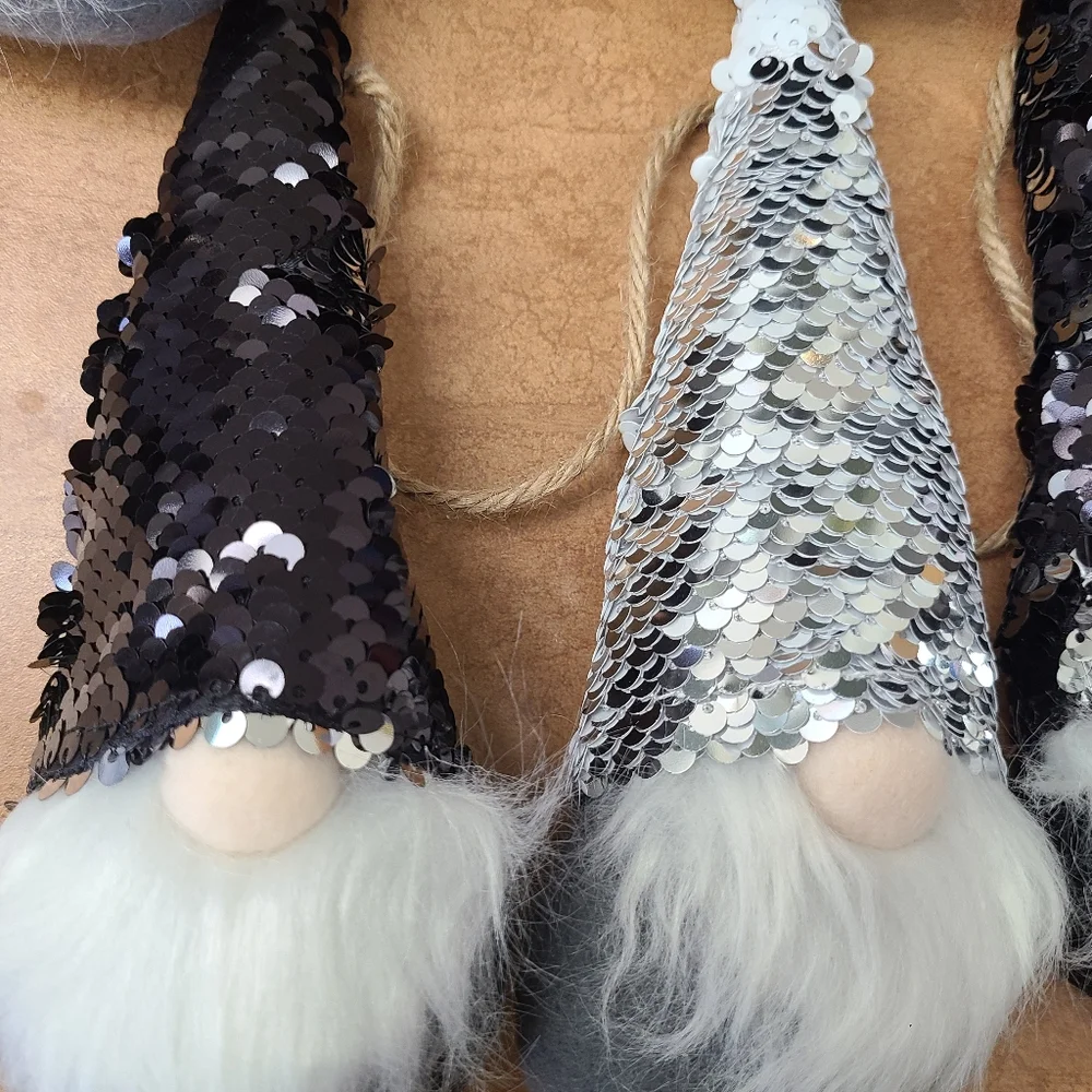 Plush Sequin Gnome Garland